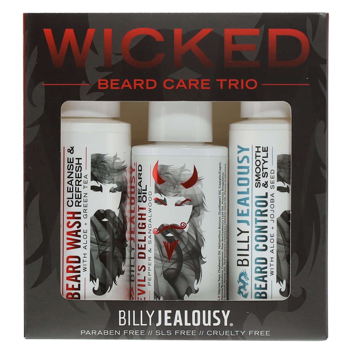 Billy Jealousy Wicked Trio Kit-Beard Wash/Beard Control/Devil Delight Oil