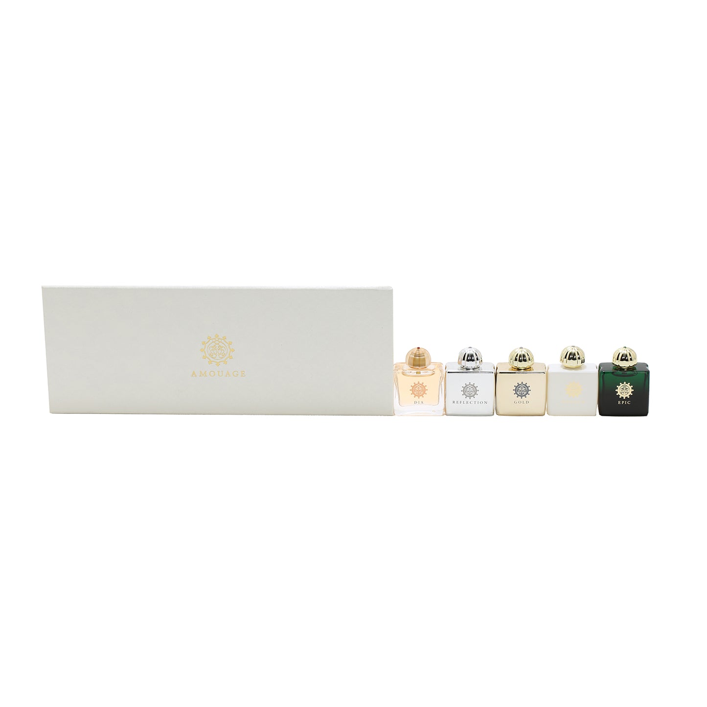 Amouage Ladies Mini EDP Set Gold Woman, Dia Woman, Reflection Woman, Epic Woman, Honour Woman (5) .3 Oz