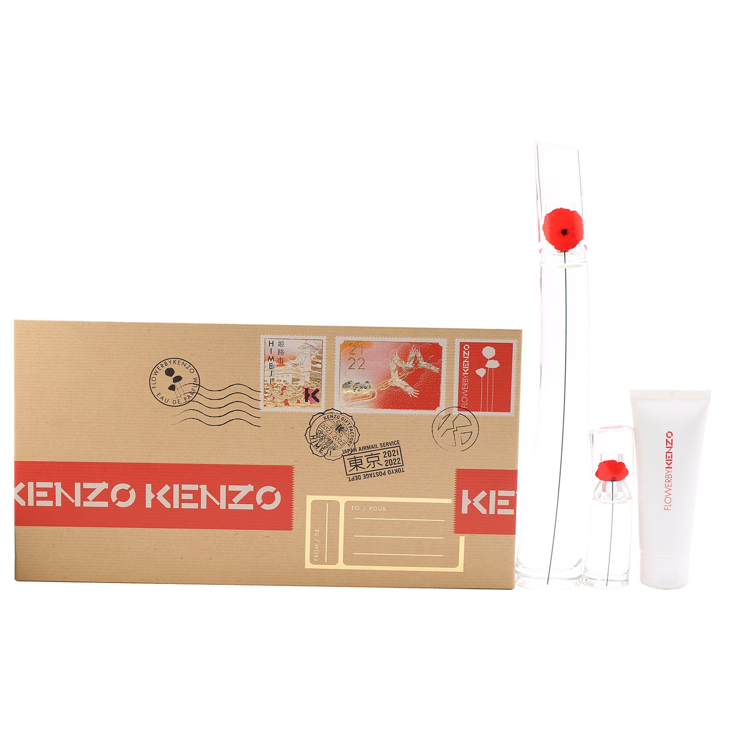 Kenzo Flower Set 3.4 Oz EDP , 2.5 Oz Body Lotion , Mini