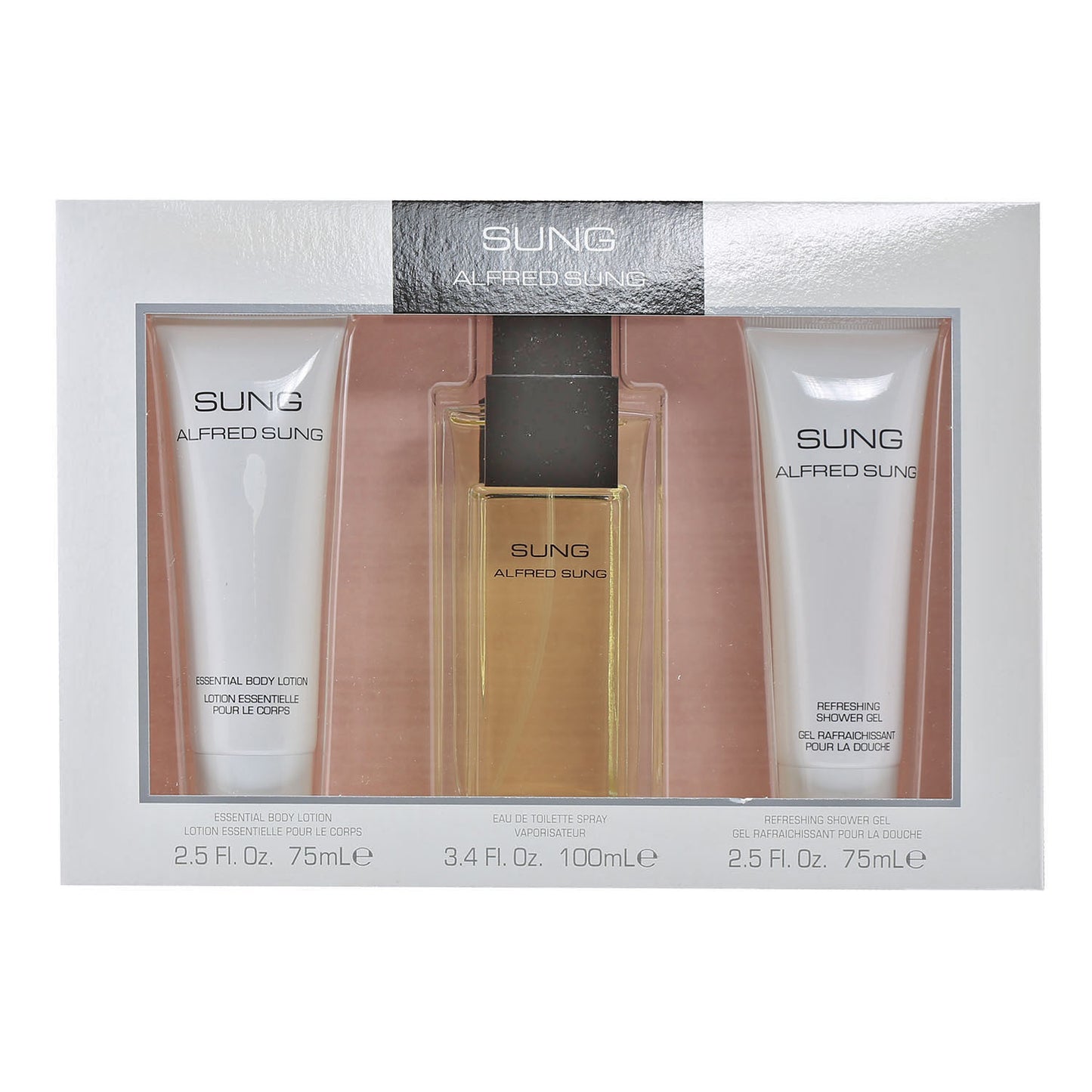 Alfred Sung For Women 3.3 Oz EDT Spray/2.5 Oz Body Lotion / 2.5 Oz Shower Gel
