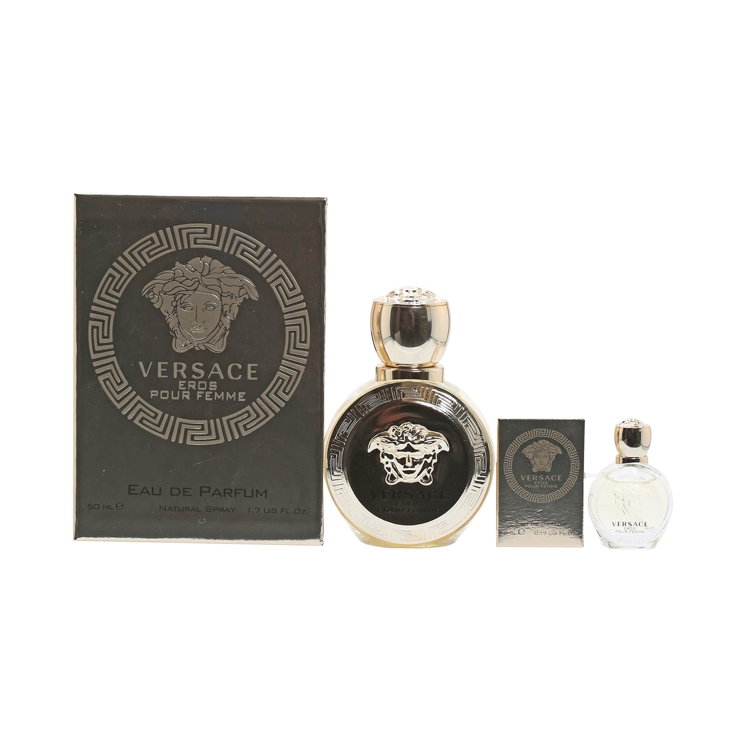 Duo Versace Eros Pour Femme 1.7 Oz EDP + .17 Oz EDP Mini