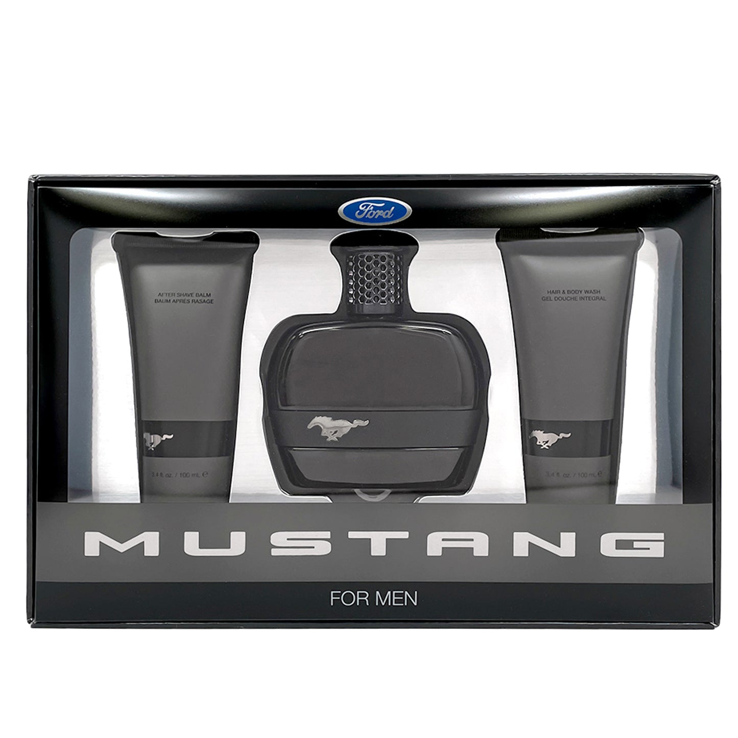 Mustang Black Set-3.4 EDT /3.4 Hair Body Wash/ 3.4 Aftershave Balm