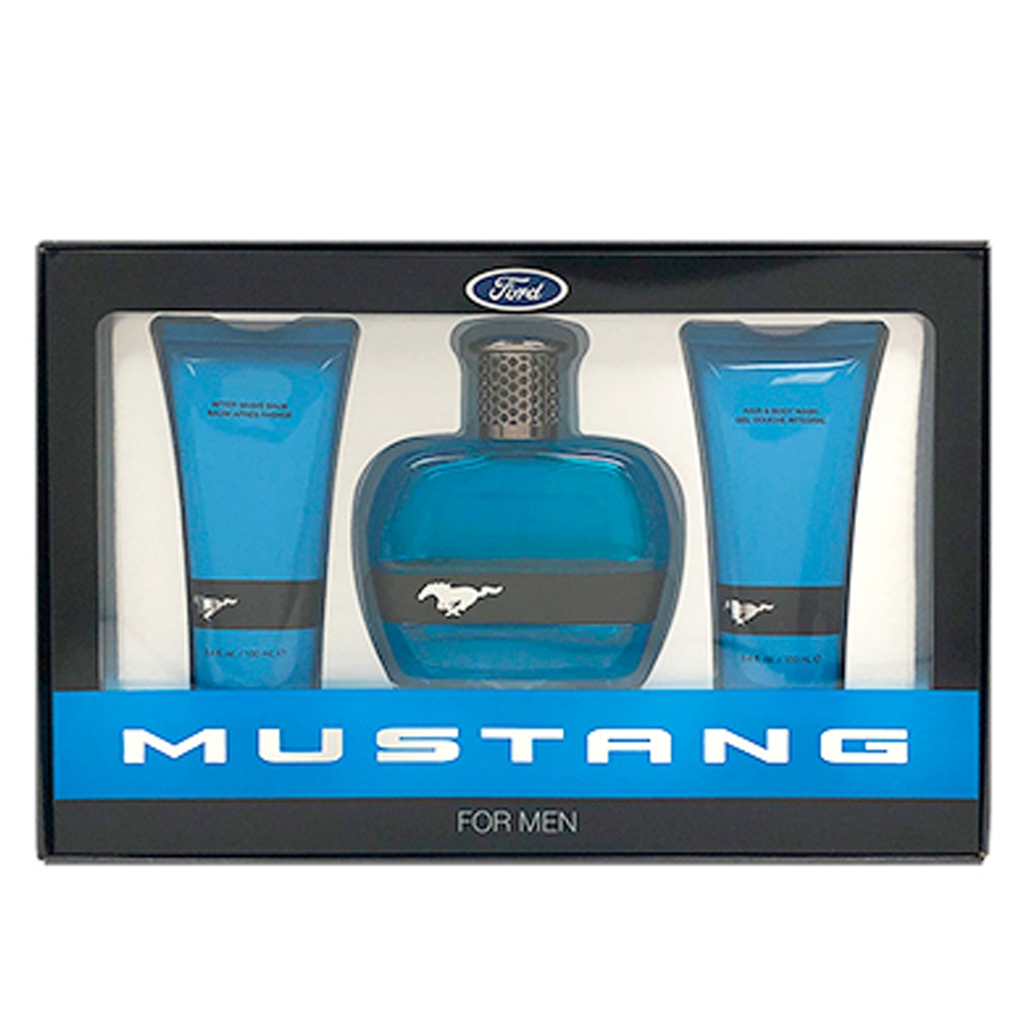 Mustang Blue Set-3.4 EDT /3.4 Hair Body Wash/ 3.4 Aftershave Balm