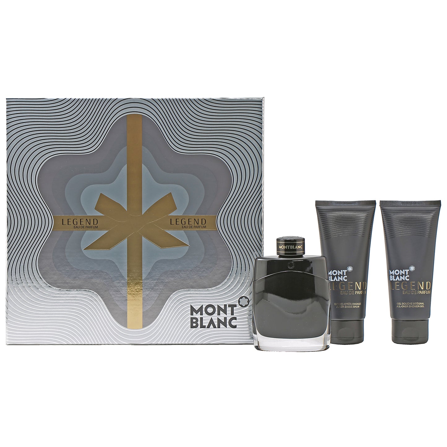 Mont Blanc Legend Set - 3.4 EDT Spray/ 3.4 Oz Aftershave Balm/3.4 Oz Shower Gel Hard Box