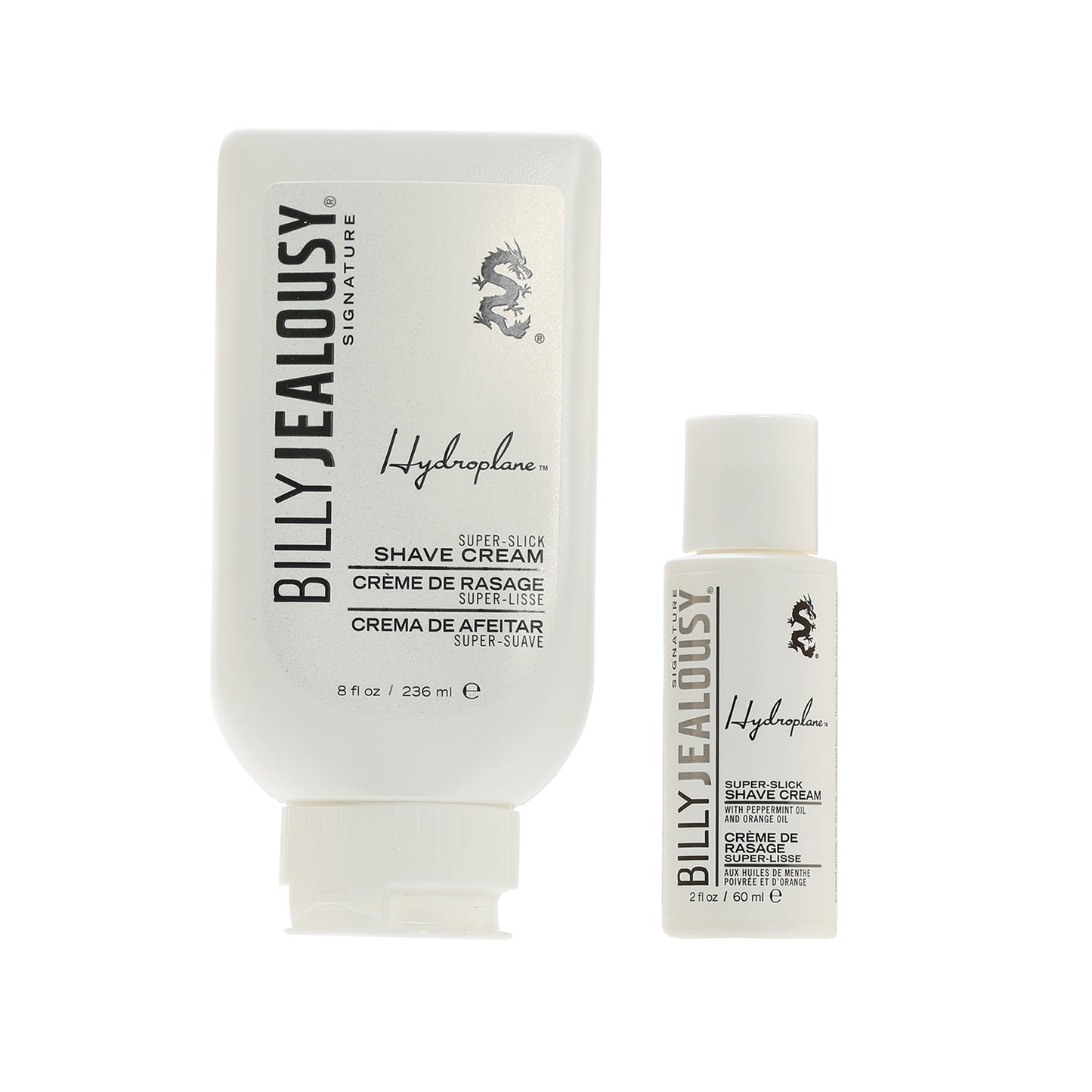 Billy Jealousy Shave Duo Hydroplane Superslick Shave Cream 8 Oz + 2 Oz For Travel!