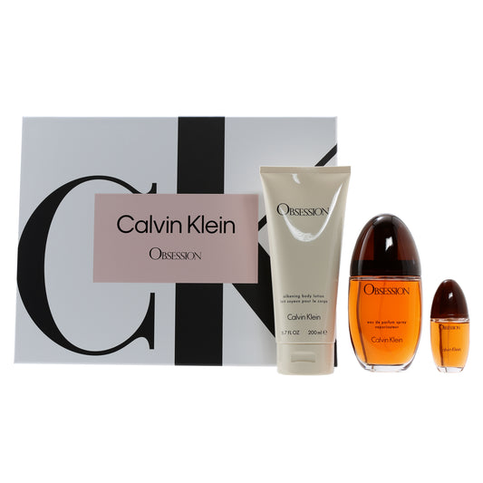 Calvin Klein Obsession Set- 3.3 Oz EDP , 6.7 Oz Body  Lotion , 15 Ml EDP