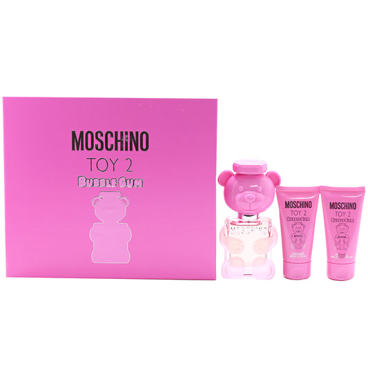 Moschino Toy 2 Bubble Gum-3 Piece Set- 1.7 Oz EDT , 1.7 Oz Perfumed Bath And Shower Gel, 1.7 Oz Perfumed Body  Lotion