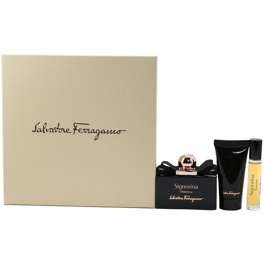 Ferragamo Misteriosa  Ladies  Set- 1.7 Oz Body  Lotion , 3.4 Oz EDP , .34 Oz EDP