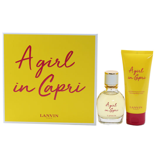 Lanvin A Girl In Capri  Ladies  Set- 1.7 Oz EDT , 3.3 Oz Body  Lotion