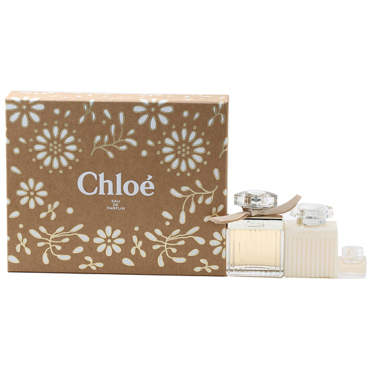 Chloe By Chloe  Ladies  Set-2.5 Oz EDP , .16 EDP , 3.4 Body  Lotion
