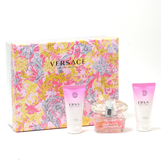 Versace Bright Crystal Set - 1.7 Oz Spray/ 1.7 Oz Shower Gel/ 1.7 Oz Body  Lotion
