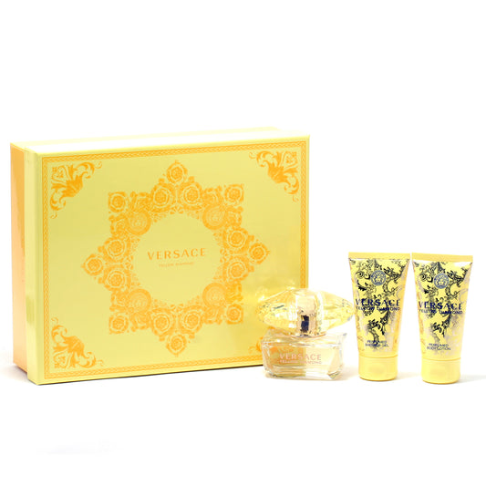 Versace Yellow Diamond  Ladies  Set-1.7 Oz Spray/1.7 Oz Shower Gel/1.7 Body  Lotion  (Hard Box)