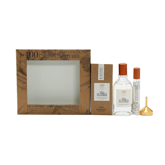 100 BON Eau De The & Gingembre 100% Natural Fragrance Set Duo 1.7 Oz, 0.5 Oz With Funnel