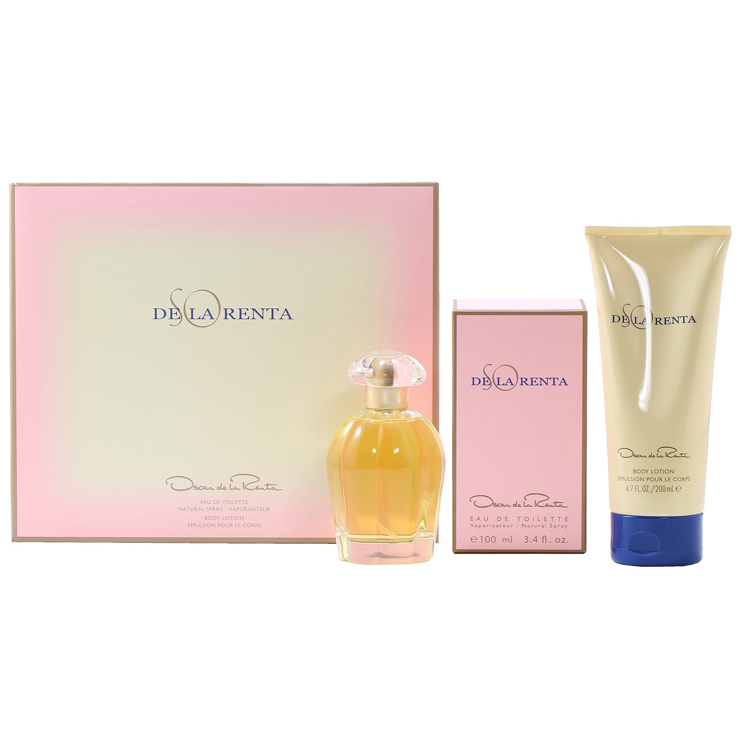 So De La Renta Set-3.4 Oz EDT Spray & 6.7 Oz Body  Lotion
