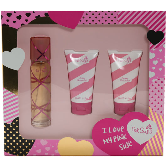 Aquolina Simply Pink 1.7 Oz EDT / 1.7 Oz Shower Gel/ 1.7 Oz Body  Lotion