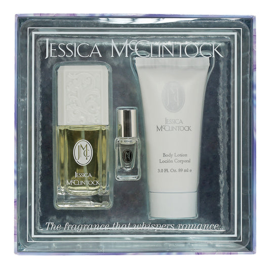Jessica Mcclintock Set- 1.7 EDP / 3 Oz  Lotion / .1 Oz Rollerball