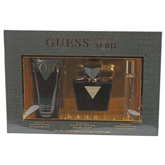 Guess Seductive Noir 6.7 Oz Body  Lotion , 2.5 Oz EDT , .5 Oz EDT
