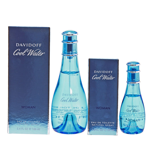 Duo Davidoff Cool Water  Ladies  3.4 Oz + 1 Oz EDT Spray