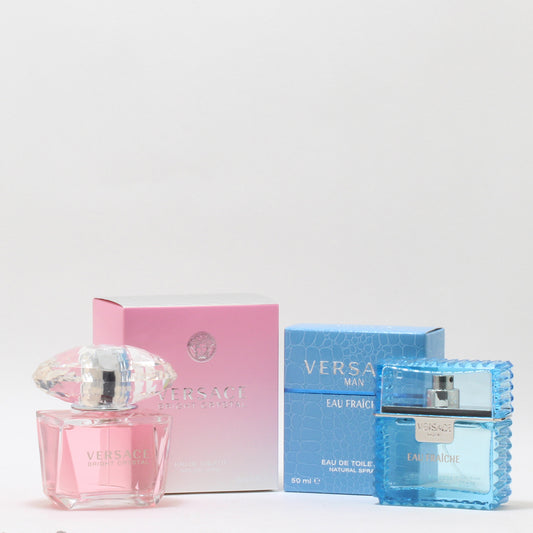 Duo Versace Bright Crysal  Ladies  3 Oz EDT Spray + Eau Fraiche Men 1.7 Oz EDT Spray
