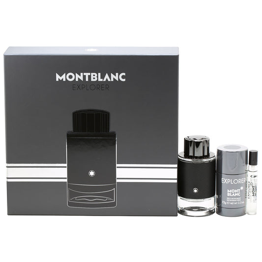 Mont Blanc Explorer Set- 3.3 oz EDP, 0.25 EDP , 2.5 oz Deodorant Stick