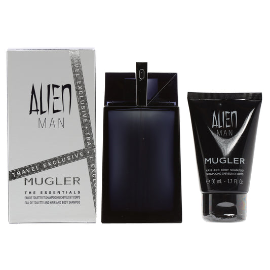 Thierry Mugler Alien Man Set- 3.4 Oz EDT , 1.7 Oz Hair And Body Shampoo
