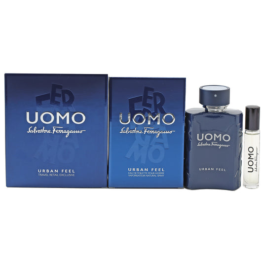 Salvatore Ferragamo Uomo Urban Feel Mens Set- 3.4 Oz EDT , .34 Oz EDT