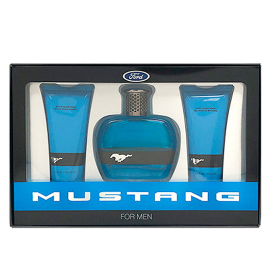 Mustang Blue Set-3.4 EDT /3.4 Hair Body Wash/ 3.4 Aftershave Balm