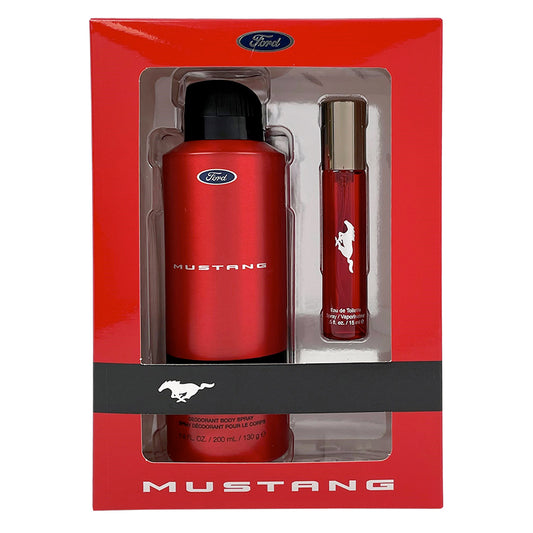 Mustang Red Mens Set-6.7 Body Spray/ .5 EDT Spray