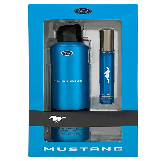 Mustang Blue Mens Set-6.7 Body Spray/ .5 EDT Spray