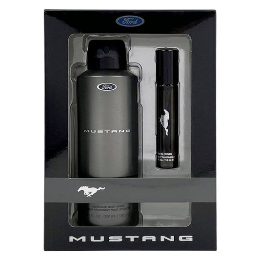 Mustang Black Mens Set - 6.7 Oz Body Spray/ 0.5 EDT Spray
