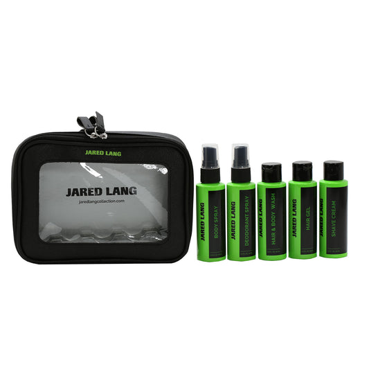 Jared Lang Travel Kit-Hair & Bodywash/ Hair Gel/ Shave Cream/ Body Spray/Deodorant Spray 2.2 Oz