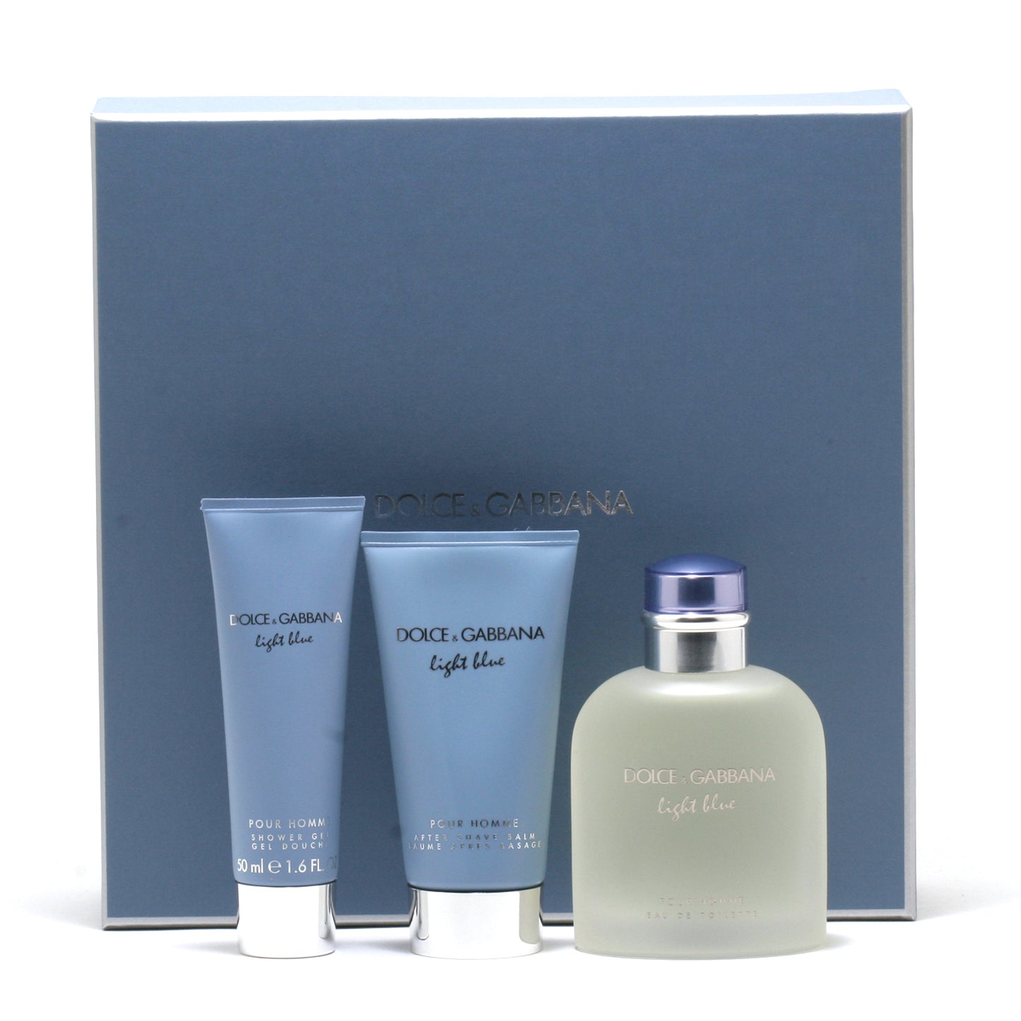 Dolce & Gabbana Light Blue Men 4.2 EDT Spray/2.5 Aftershave Balm/1.7 Sg