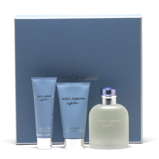 Dolce & Gabbana Light Blue Men 4.2 EDT Spray/2.5 Aftershave Balm/1.7 Sg