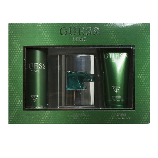Guess Man 3 Piece Gift Set- 2.5 Oz EDT , 6.0 Oz Deodorant Spray, 6.7 Oz Shower Gel