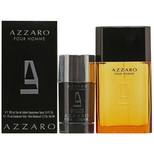 Azzaro 2 Pc Set 3.4 Oz EDT , 2.2 Oz Deodorant Stick