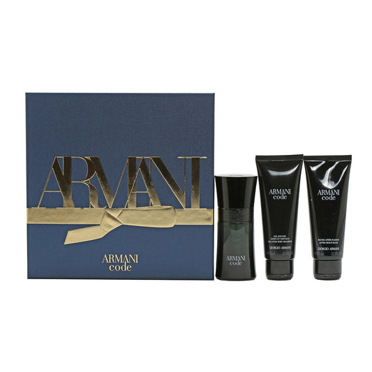 Armani Code 3 Piece Set 1.7 Oz EDT , 2.5 Oz Body Shampoo, 2.5 Oz After Shave