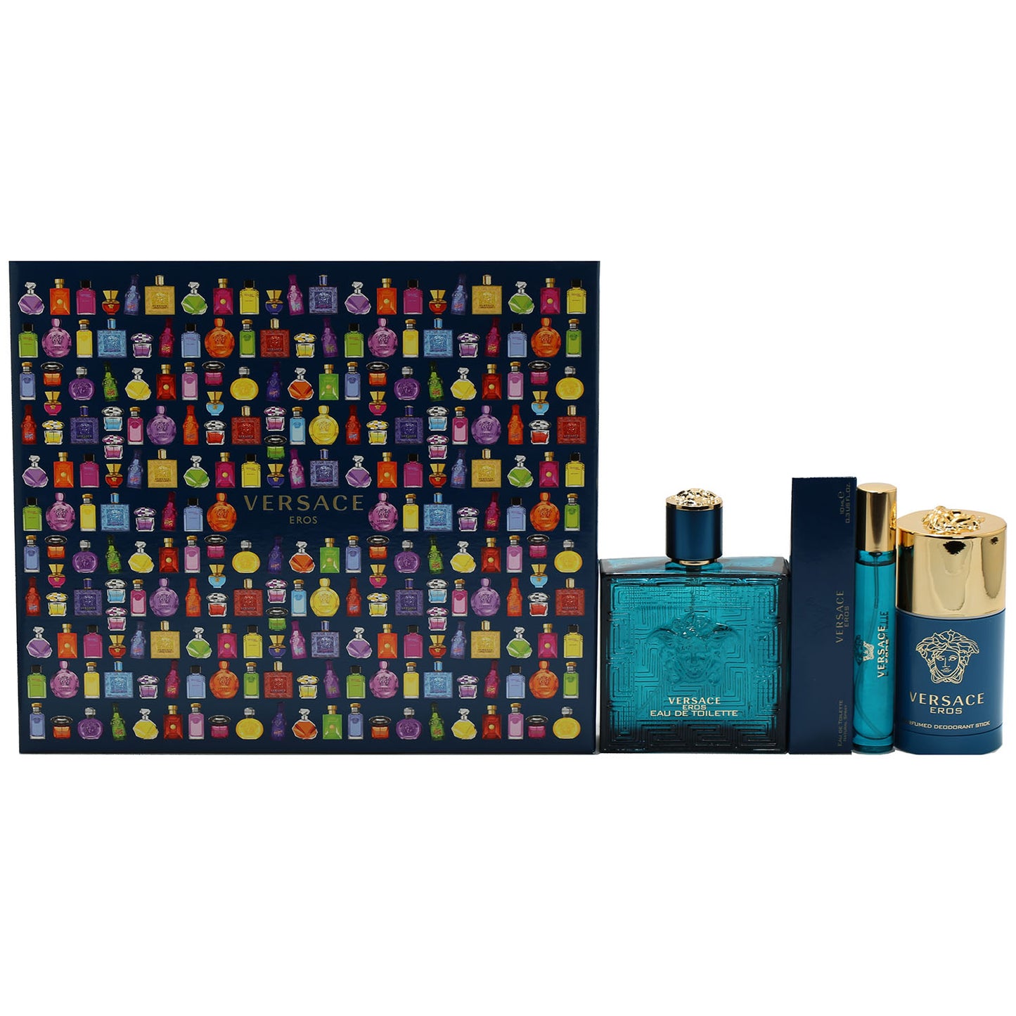 Versace Eros Mens Set/ 3.4 EDT, 0.3 EDT, 2.5 oz Deodorant Stick