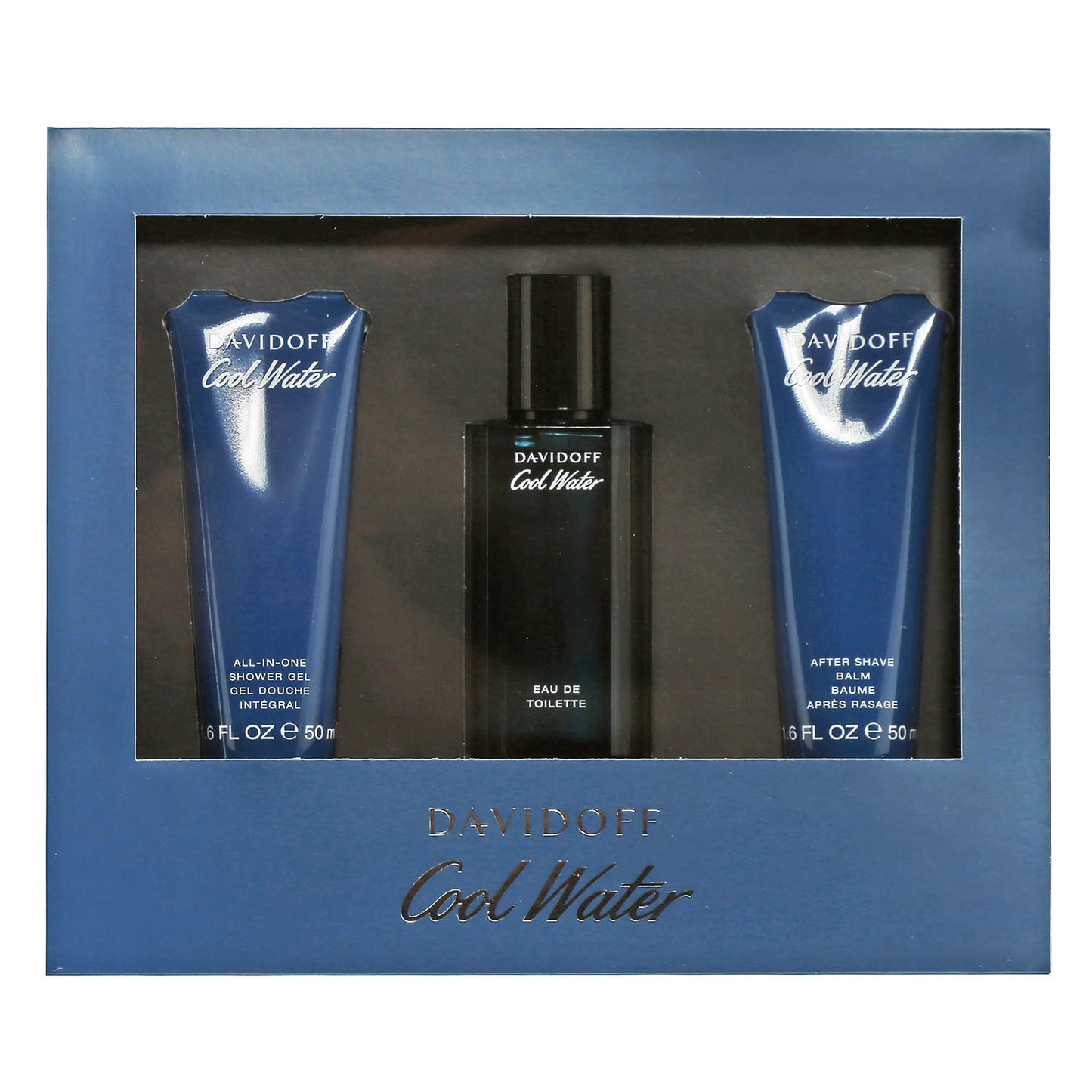 Cool Water By Davidoff 1.4 Oz EDT Spray/ 1.7 Oz After Shave/ 1.7 Oz Shower Gel