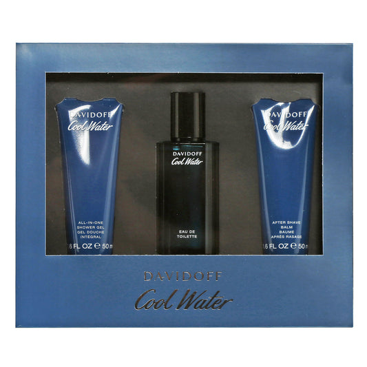 Cool Water By Davidoff 1.4 Oz EDT Spray/ 1.7 Oz After Shave/ 1.7 Oz Shower Gel