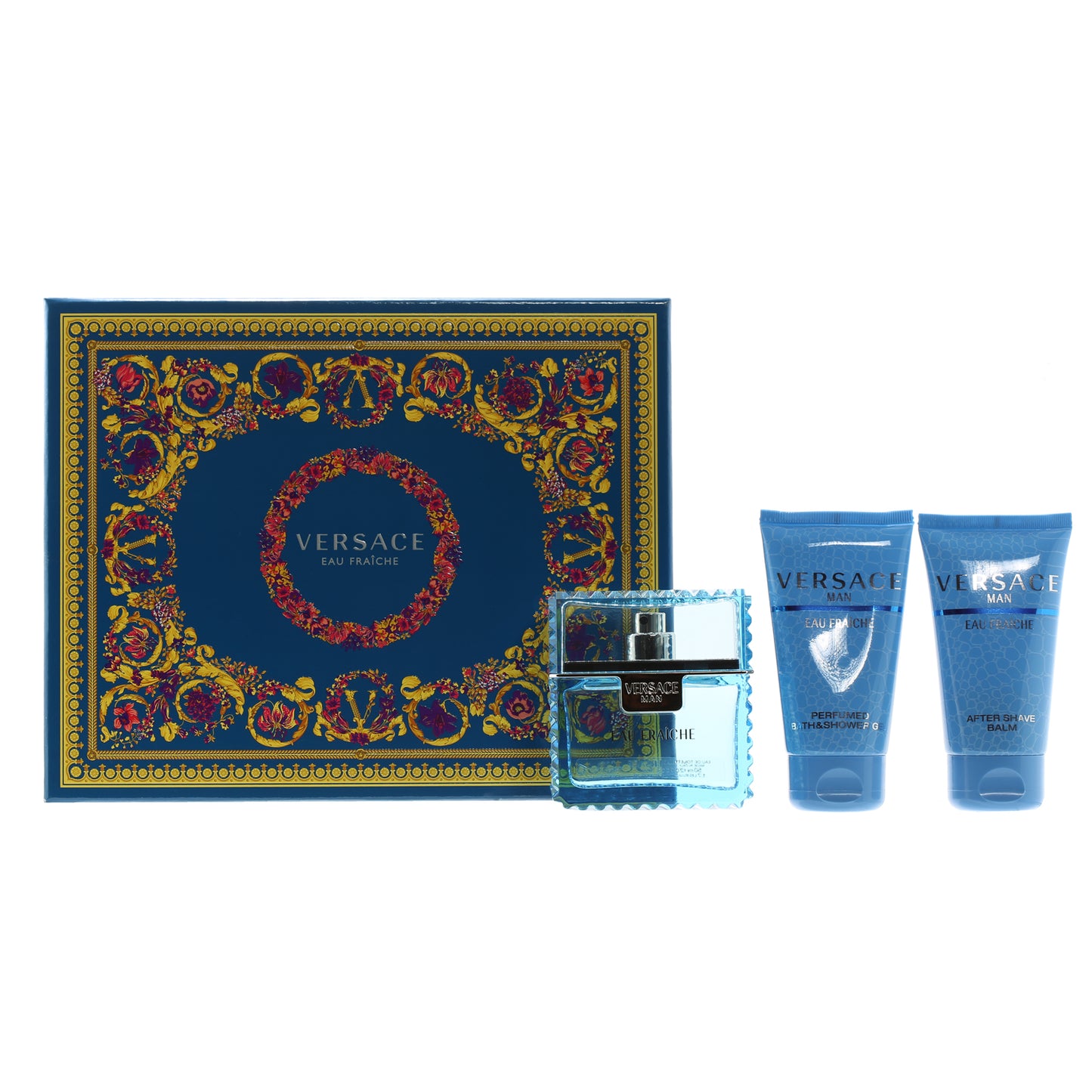 Versace Eau Fraiche Set- 1.7 Oz EDT , 1.7 Oz Bath And Shower Gel, 1.7 Oz After Shave