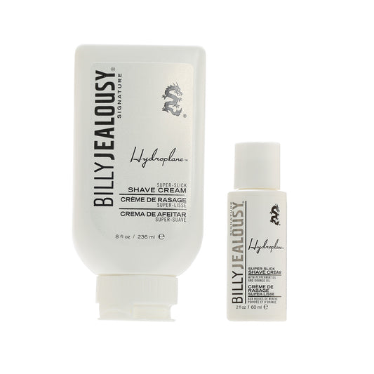 Billy Jealousy Shave Duo Hydroplane Superslick Shave Cream 8 Oz + 2 Oz For Travel!