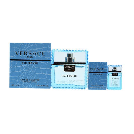 Duo Versace Man Eau Fraiche 1.7 Oz EDT + .17 Oz EDT Mini