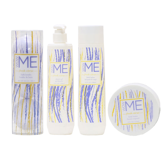 Wow Me Fresh Citrus Bath Bundle-Bath Bomb/ Shower Gel/ Body  Lotion / Body Butter